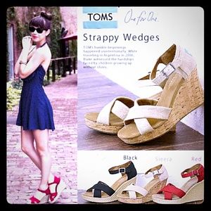 TOMS Strappy Canvas Wedge